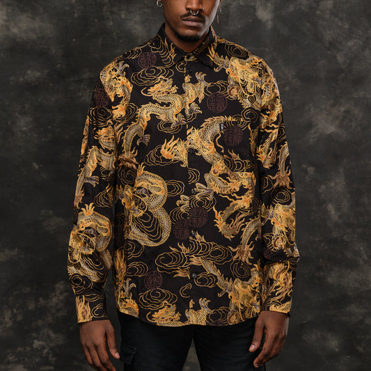 camisa manga larga oriental