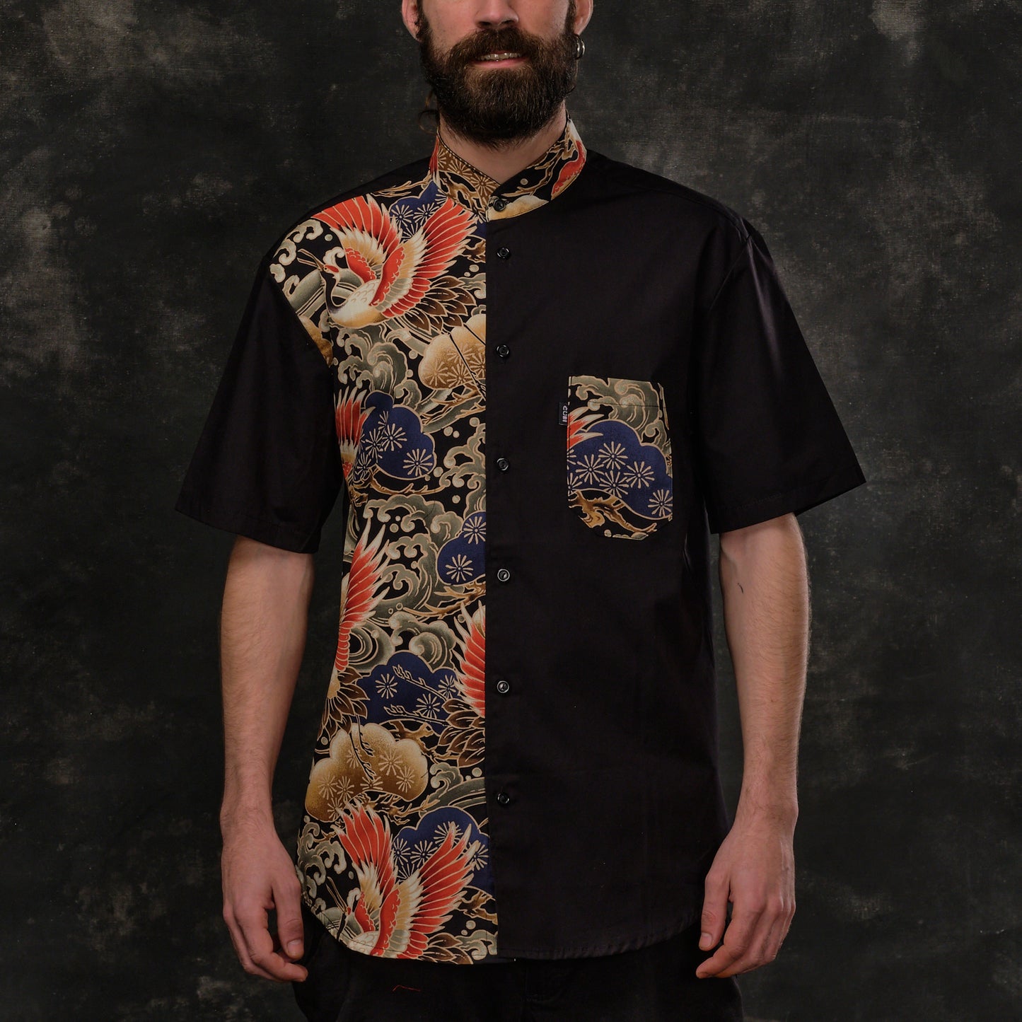 camisa cuello mao oriental