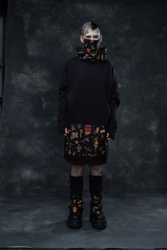 Sudadera Larga Old School Black