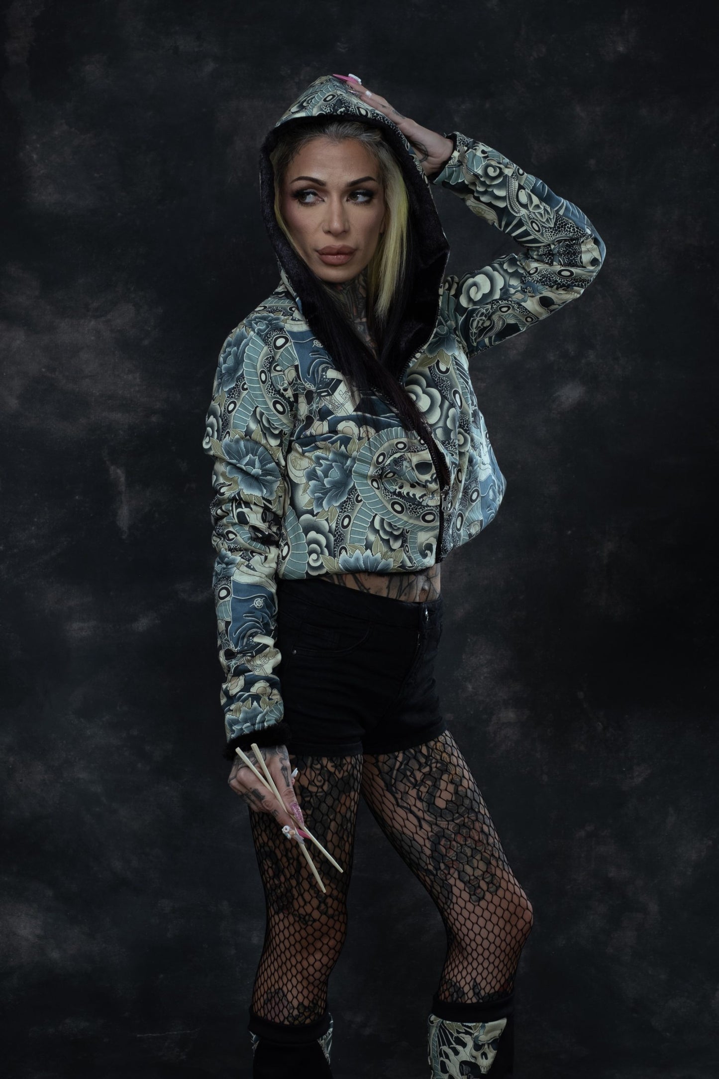 Chaqueta Reversible Geisha Blue