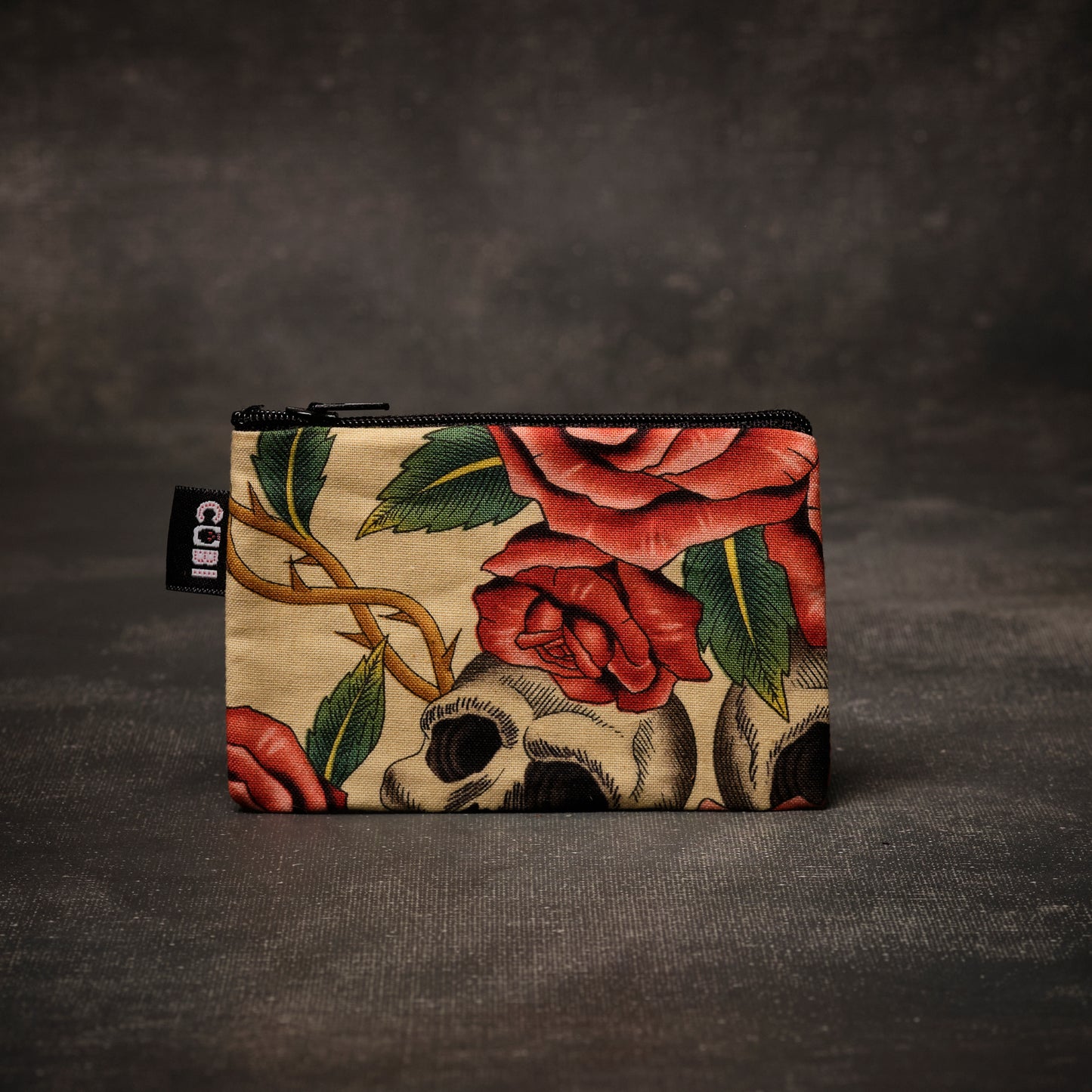 Monedero Skulls and Roses Cream