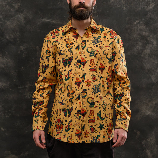 camisa manga larga ols school tattoo