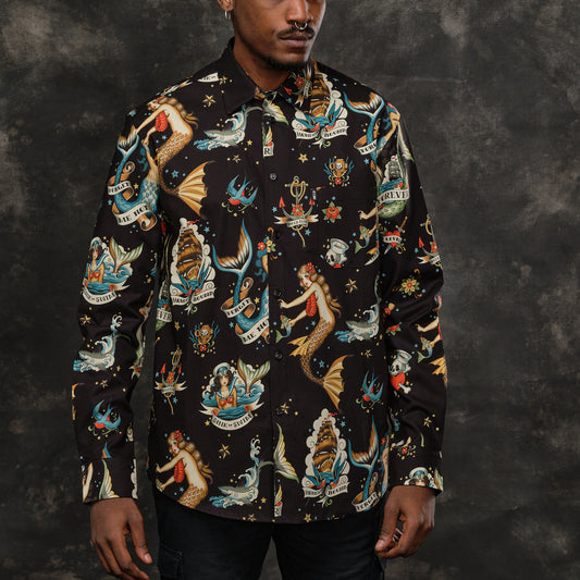 camisa manga larga old school tattoo