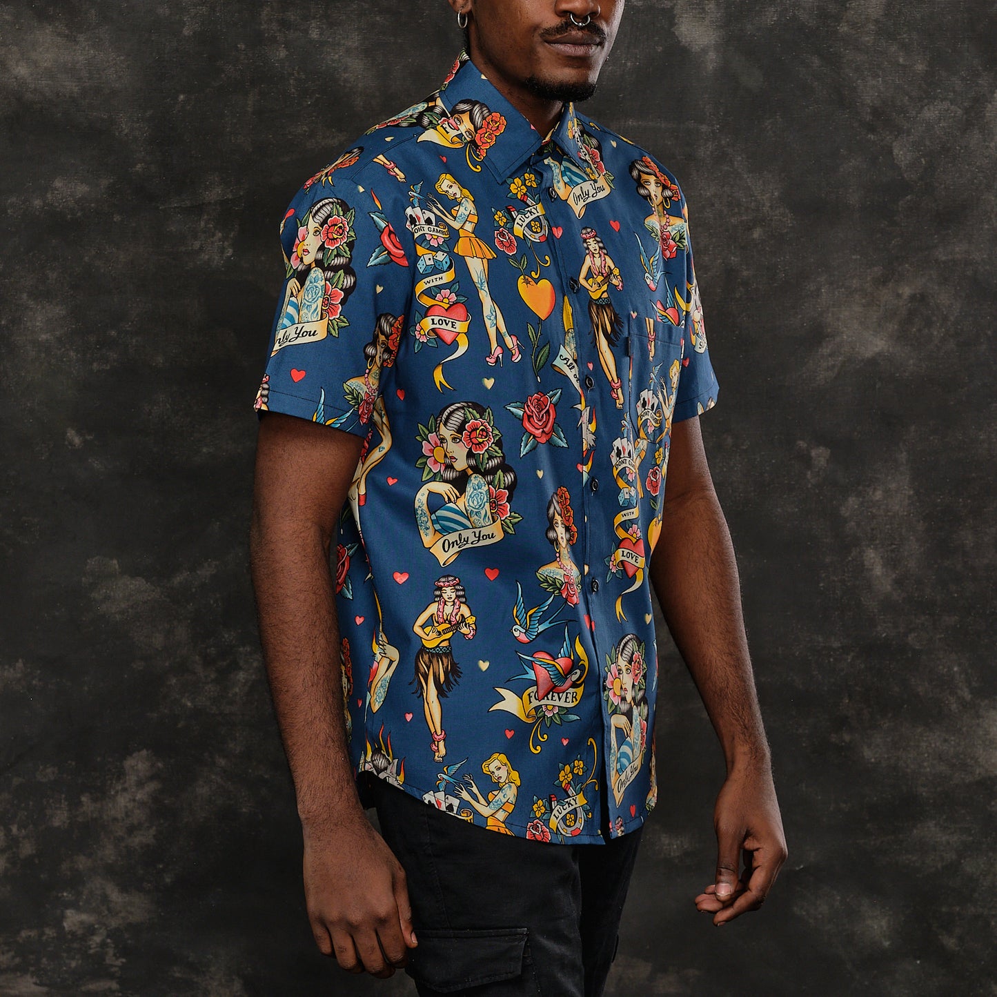 Camisa Pin Up Blue