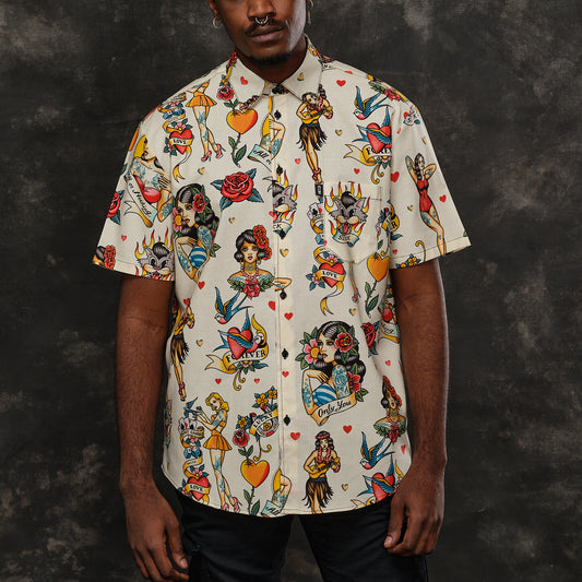 camisa old school tattoo