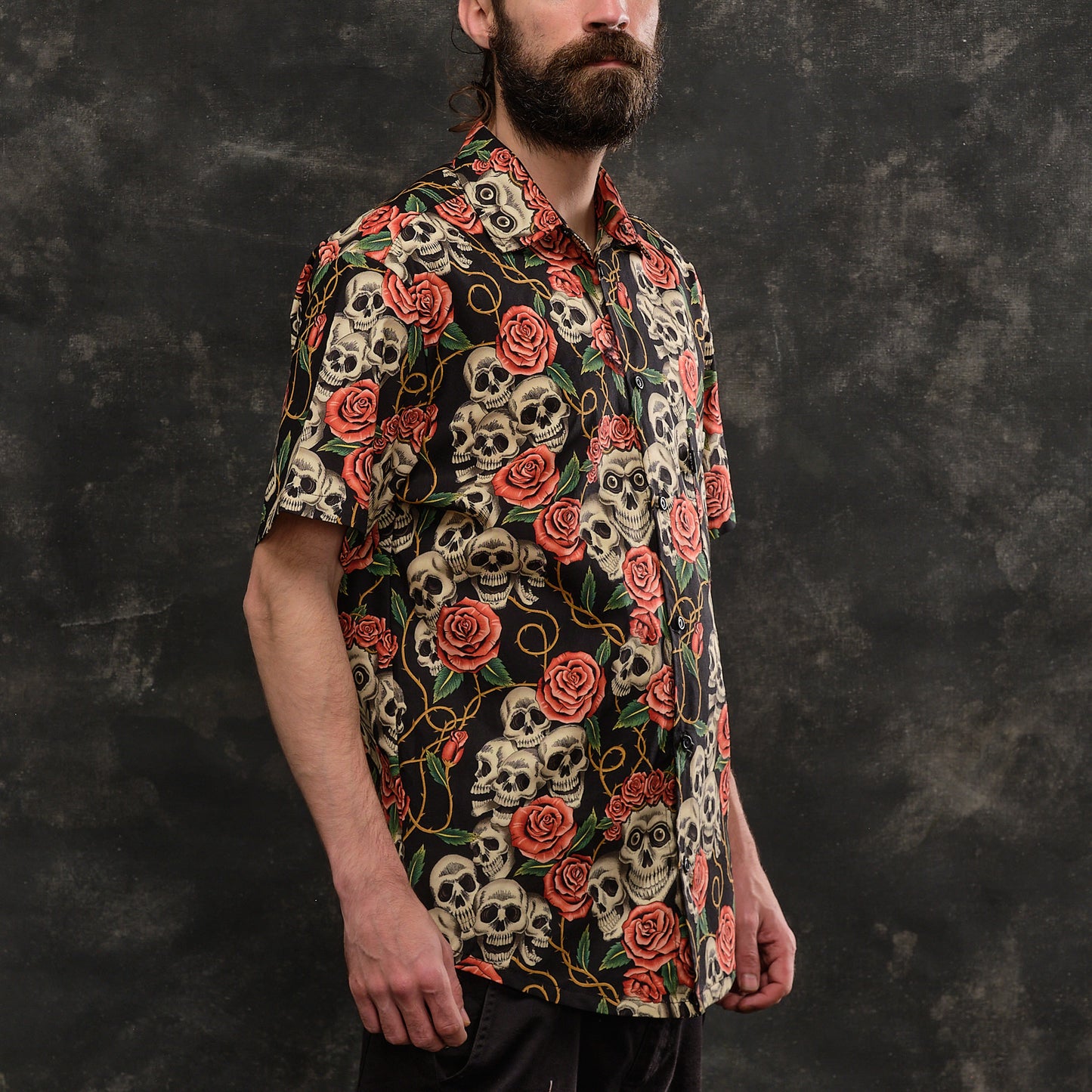 Camisa Skulls and Roses Rose