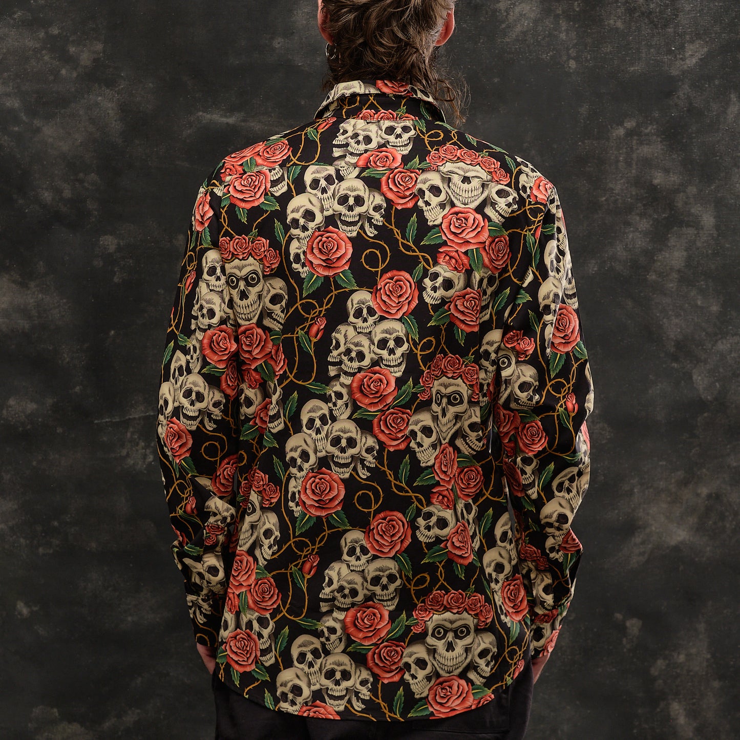 Camisa Skulls and Roses Rose
