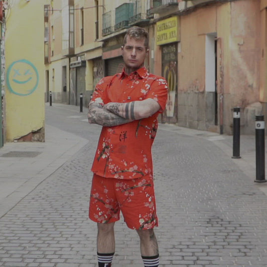 Camisa y Bermuda Cerezo rojo