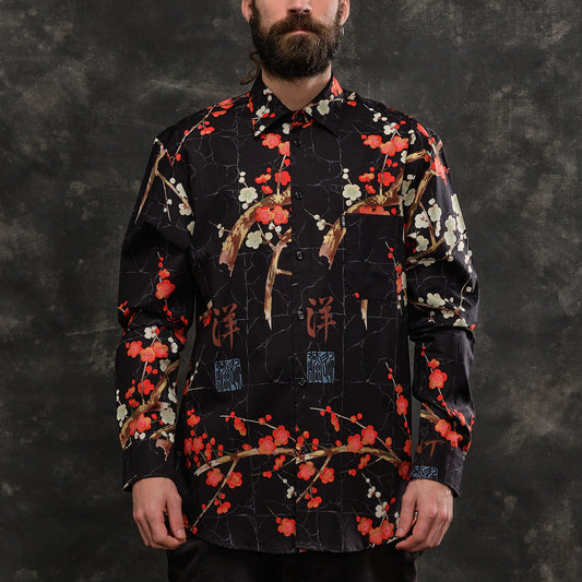 camisa manga larga oriental