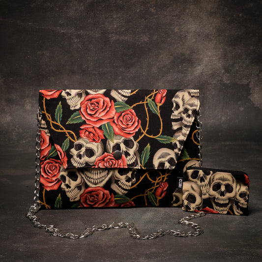 Bolso con Cadena Skulls and Roses Rose
