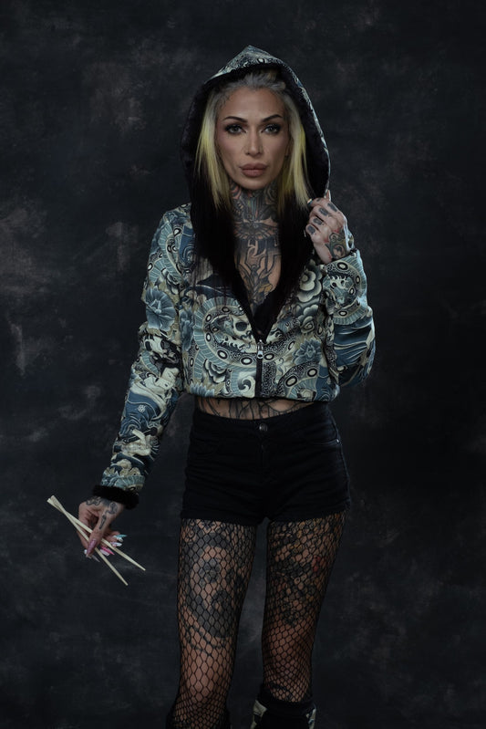 Chaqueta Reversible Geisha Blue