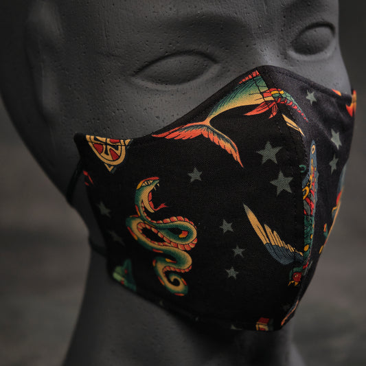 mascarilla old school tattoo