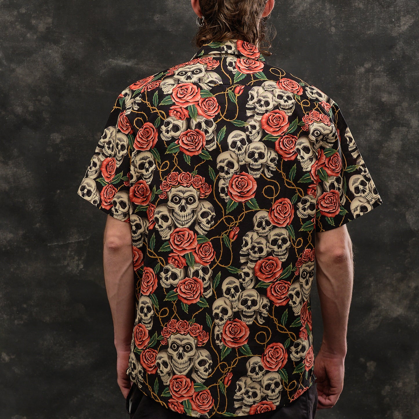 Camisa Skulls and Roses Rose