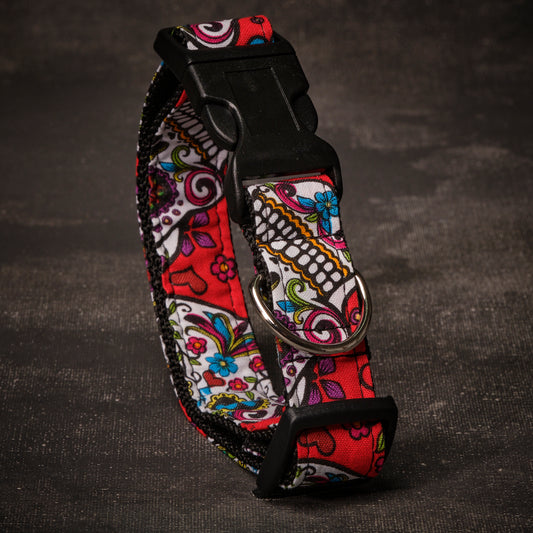 Collar Mediano Sugar Skulls Red